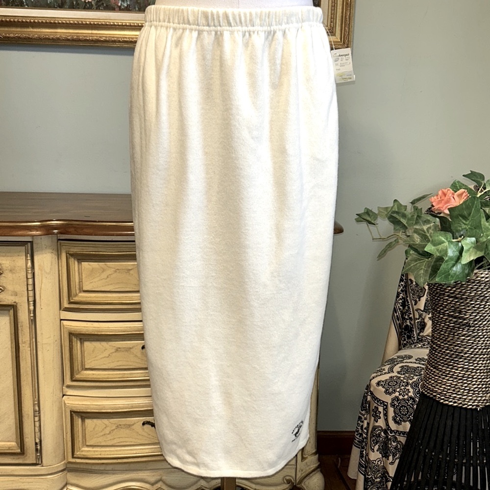Vintage Beverly Hills Polo Club Ivory Off White Long Skirt NWT NEW